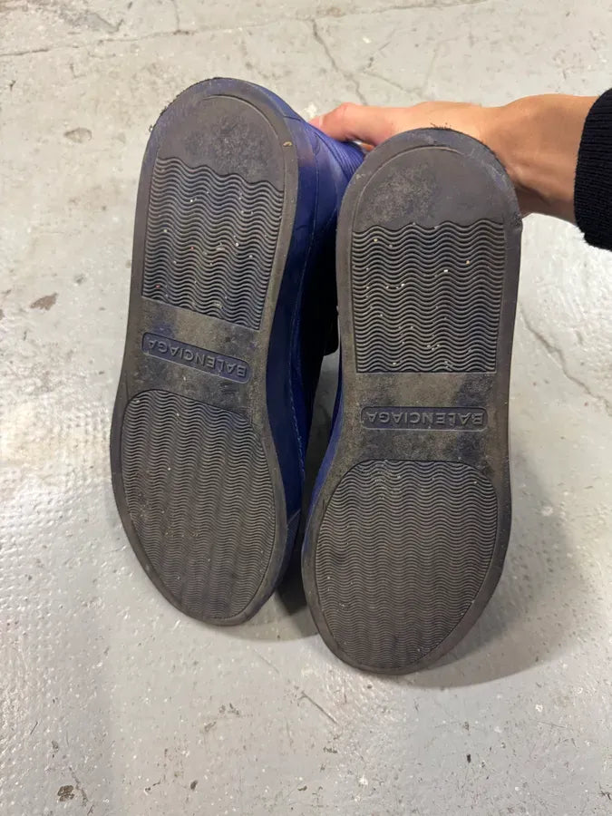 Balenciaga City Blue Monochrome Leather High Sneakers WXYdneJ 6