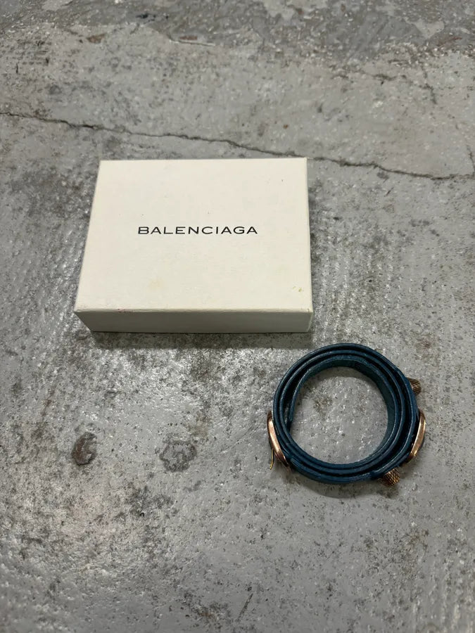 Balenciaga City Blue Studded Armband Bracelet gGVPtgA 1