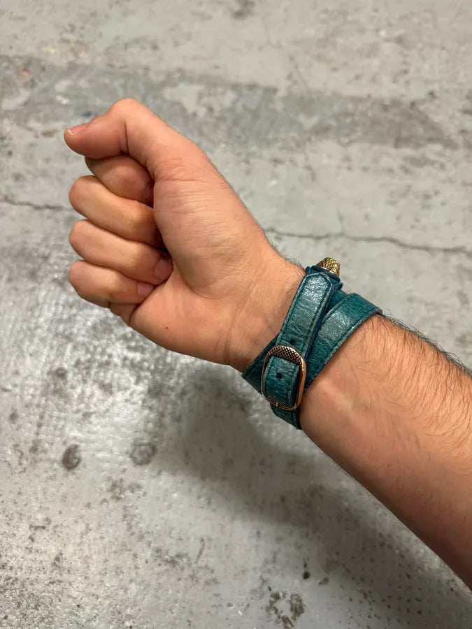 Balenciaga City Blue Studded Armband Bracelet gGVPtgA 2