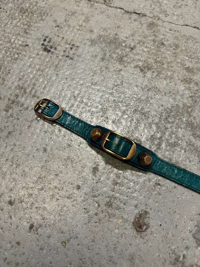 Balenciaga City Blue Studded Armband Bracelet gGVPtgA 4