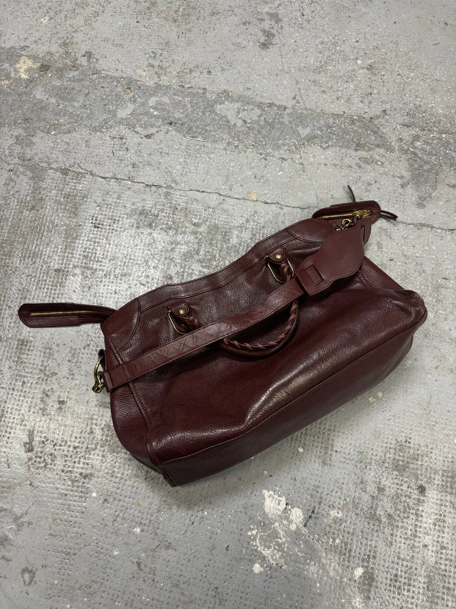 Balenciaga City Bordeaux Gold Leather Handle Bag (OS) ICyHBmZ 11