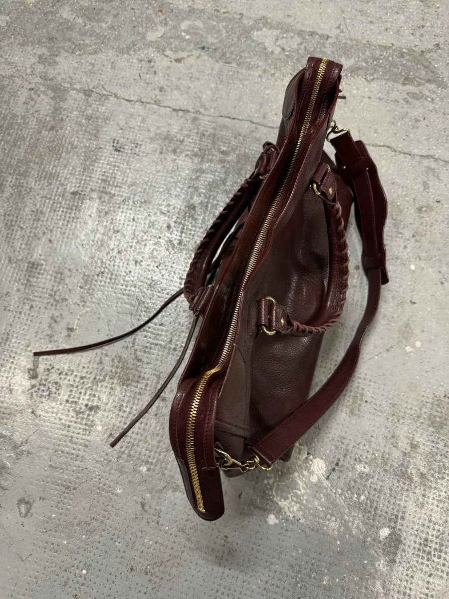 Balenciaga City Bordeaux Gold Leather Handle Bag (OS) ICyHBmZ 12