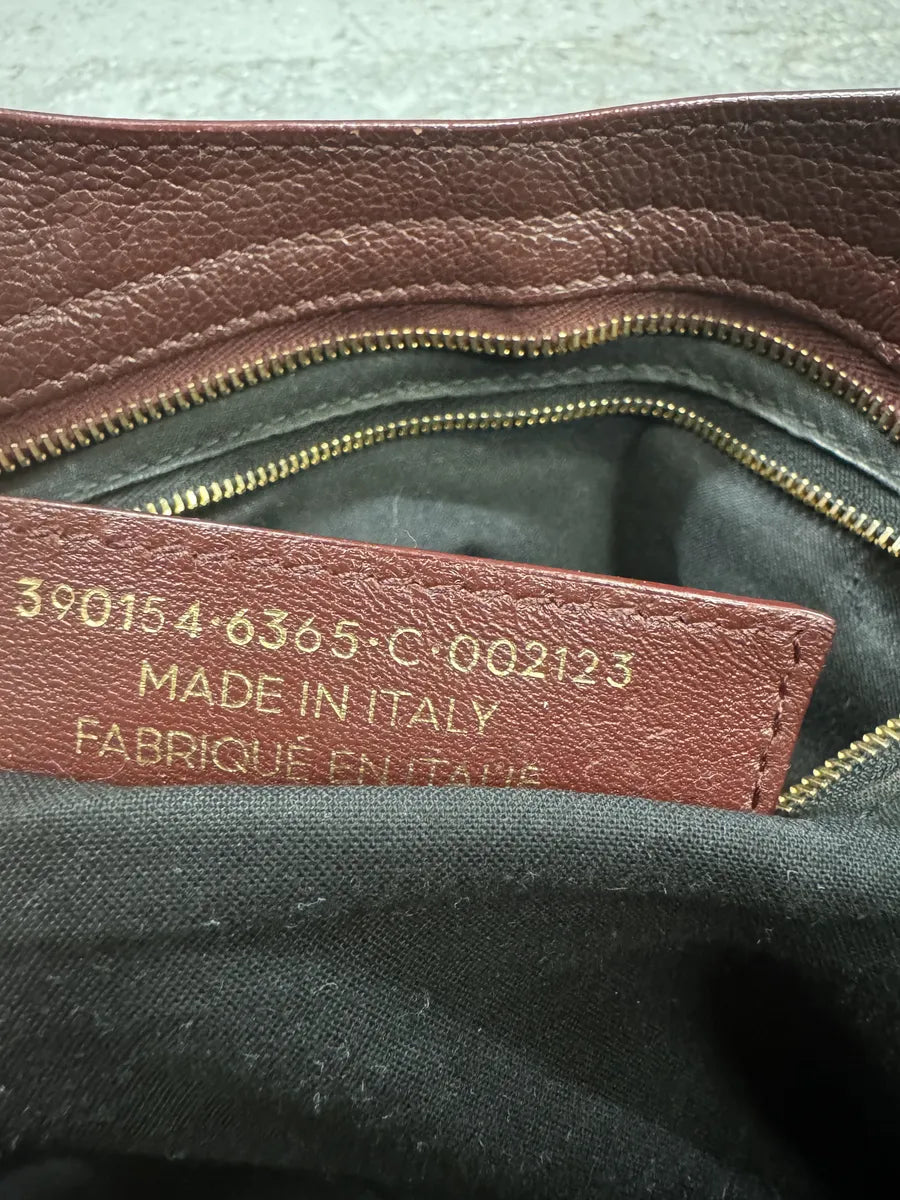 Balenciaga City Bordeaux Gold Leather Handle Bag (OS) ICyHBmZ 6