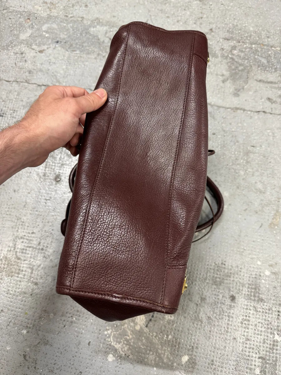 Balenciaga City Bordeaux Gold Leather Handle Bag (OS) ICyHBmZ 9
