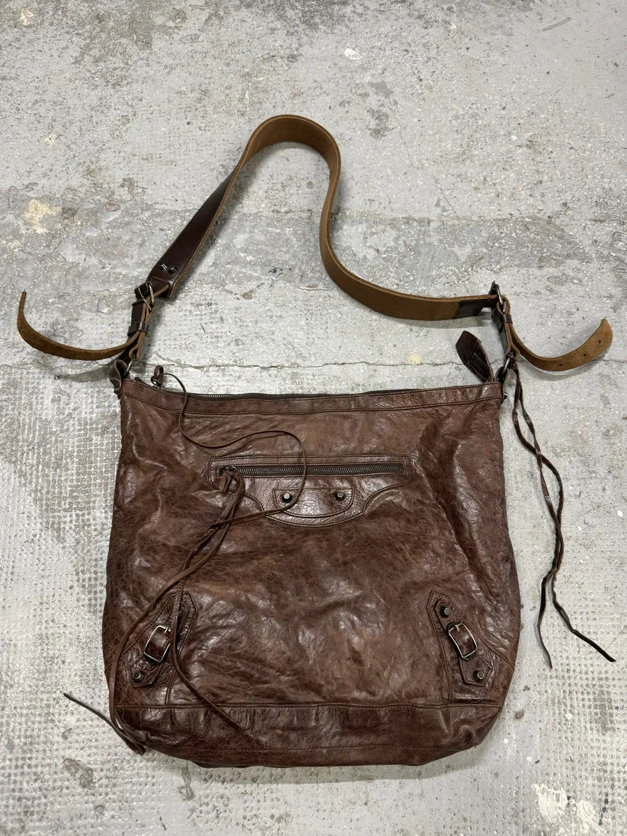 Balenciaga City Brown Leather Shoulder Bag iOVUCaR 0