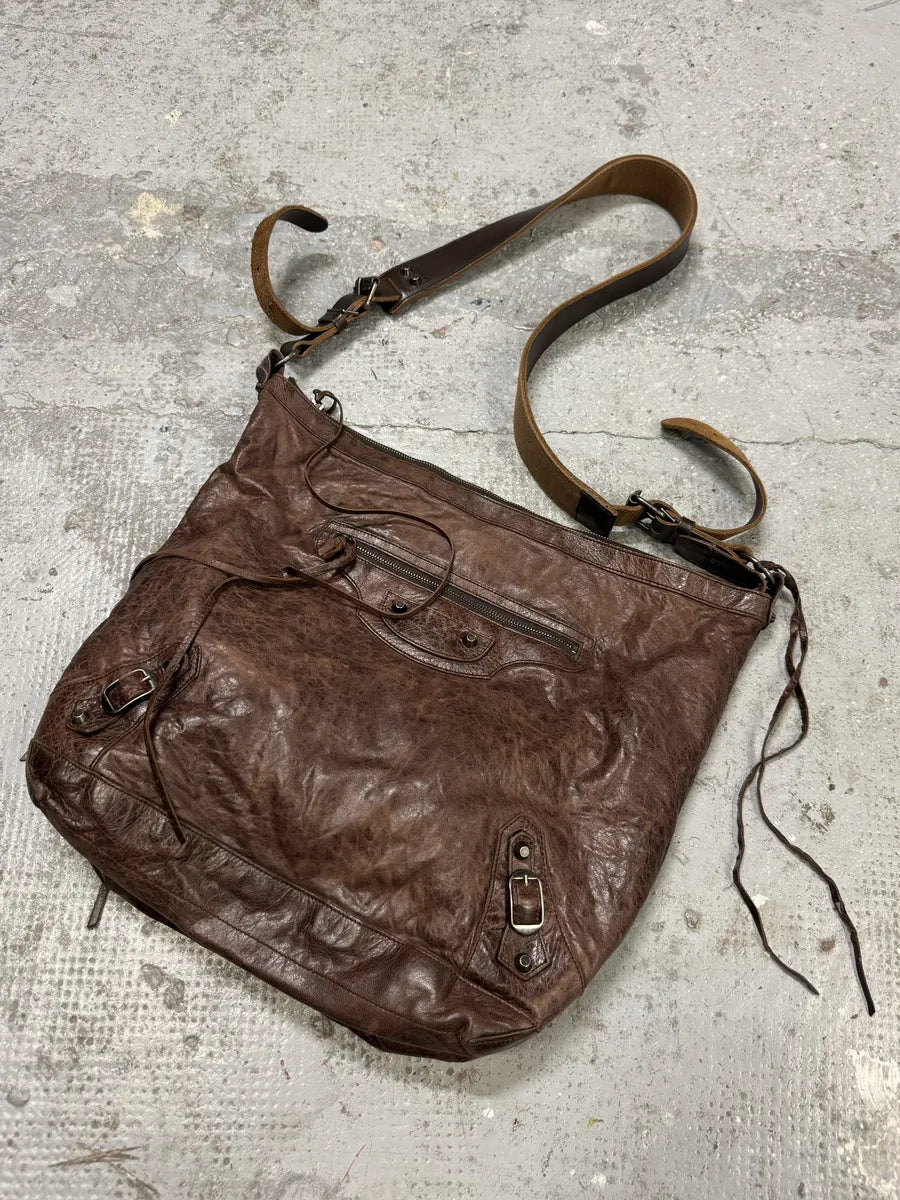 Balenciaga City Brown Leather Shoulder Bag iOVUCaR 3
