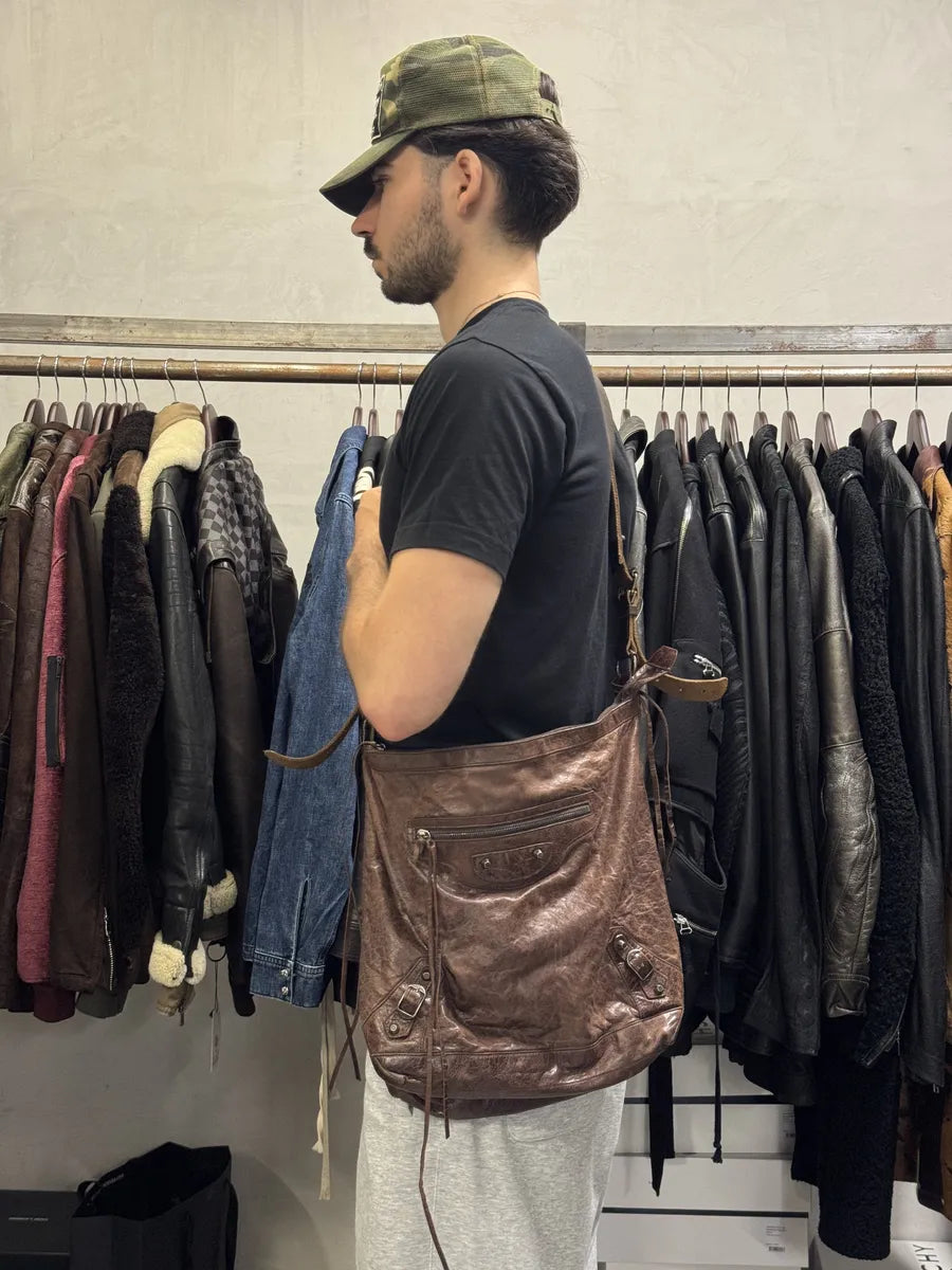 Balenciaga City Brown Leather Shoulder Bag iOVUCaR 5