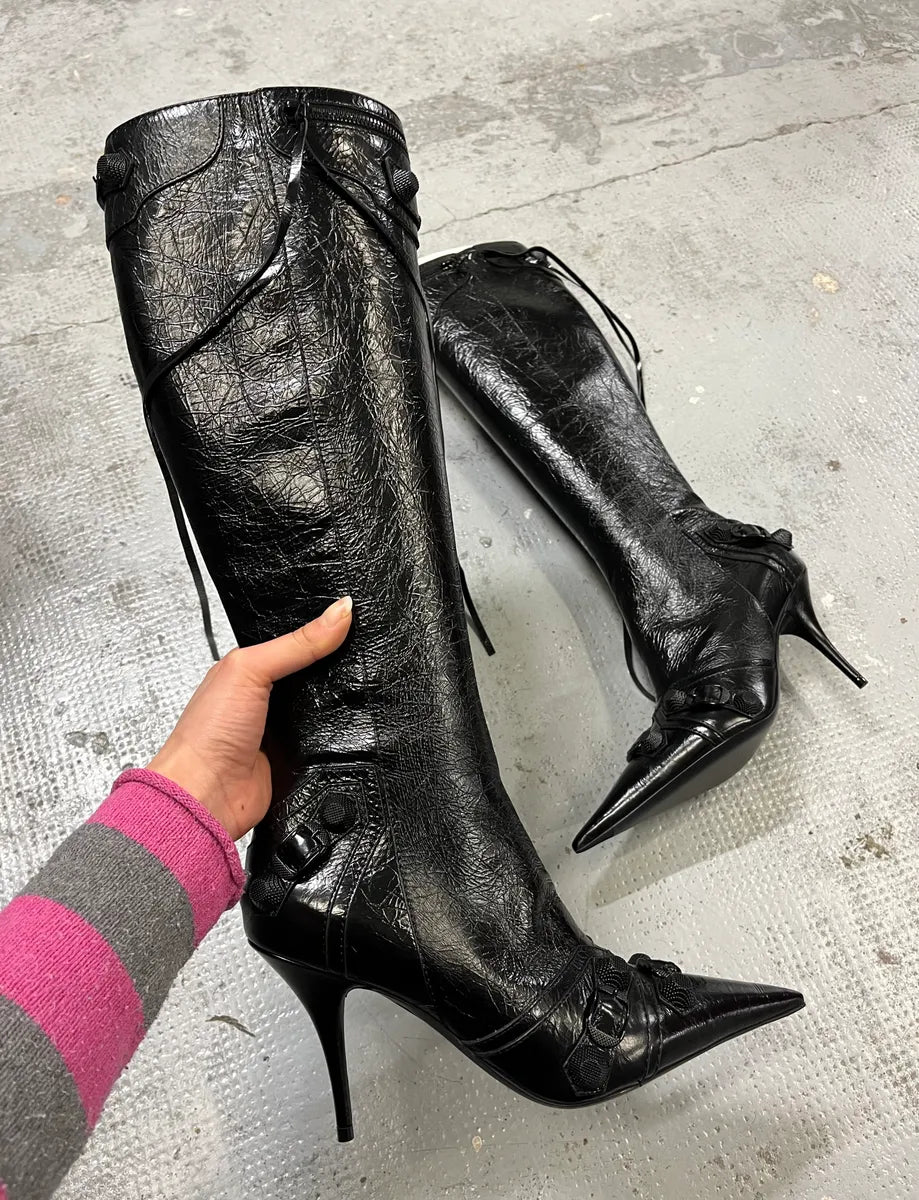 Balenciaga City Cagole 90 Black Heels Boots cudIFRv 0