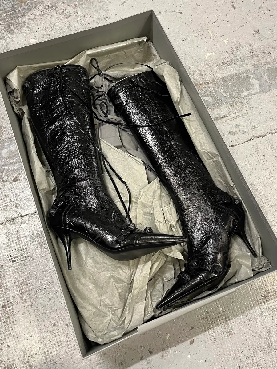 Balenciaga City Cagole 90 Black Heels Boots cudIFRv 1