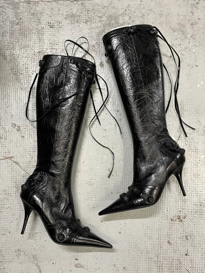 Balenciaga City Cagole 90 Black Heels Boots cudIFRv 2