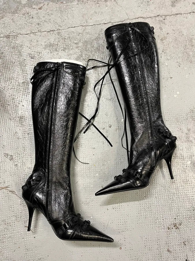 Balenciaga City Cagole 90 Black Heels Boots cudIFRv 3