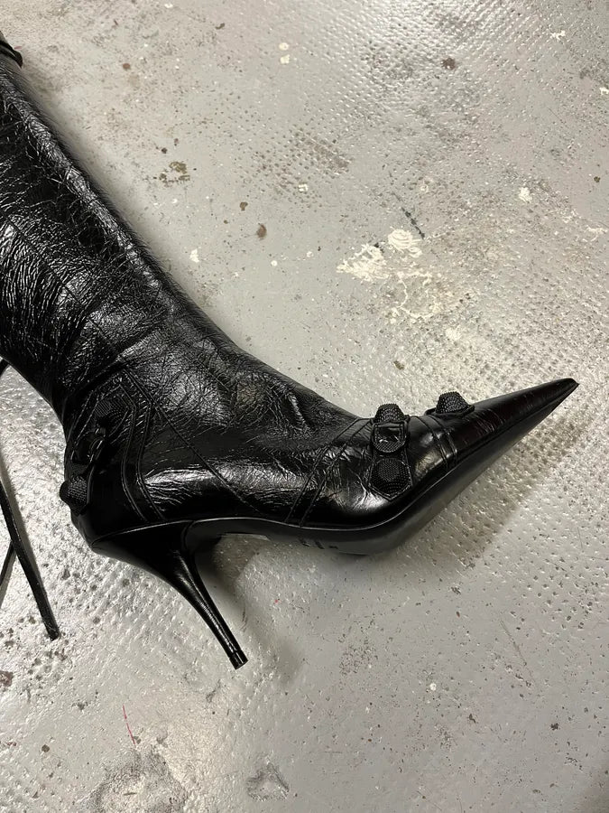 Balenciaga City Cagole 90 Black Heels Boots cudIFRv 4