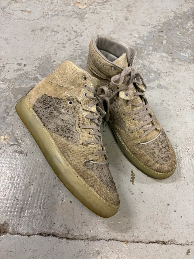 Balenciaga City Grey High Hybrid Suede Sneakers srOGJrN 4