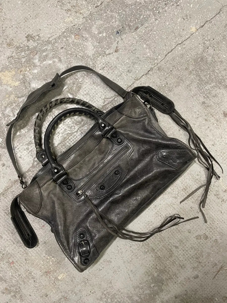 Balenciaga City Grey Leather Bag (OS) 1