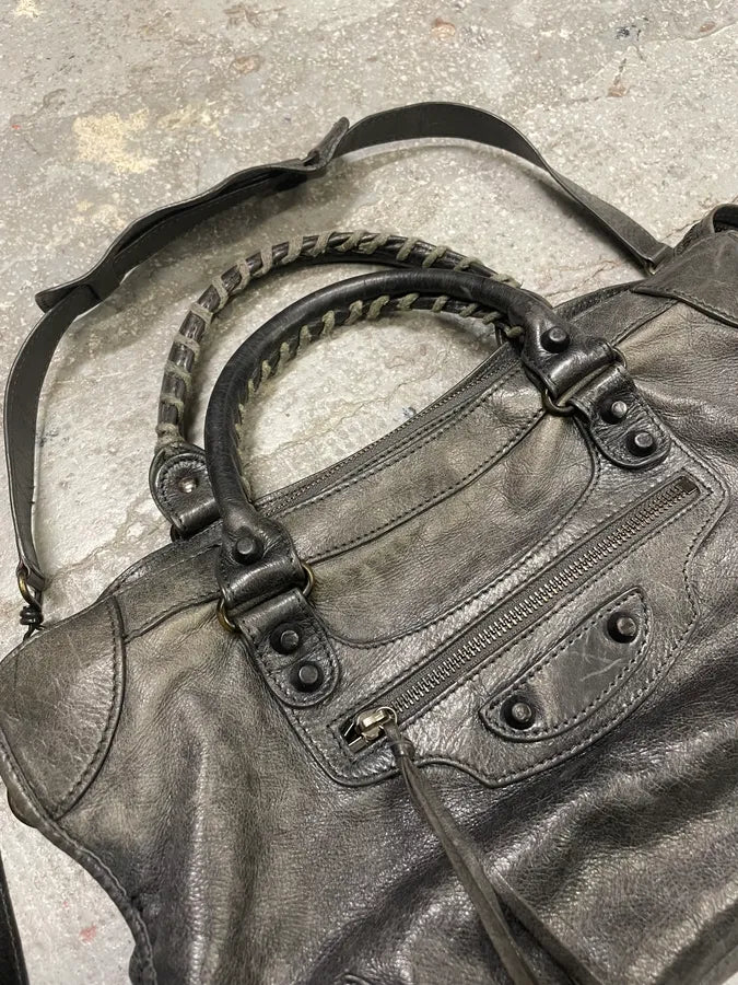 Balenciaga City Grey Leather Bag (OS) 2