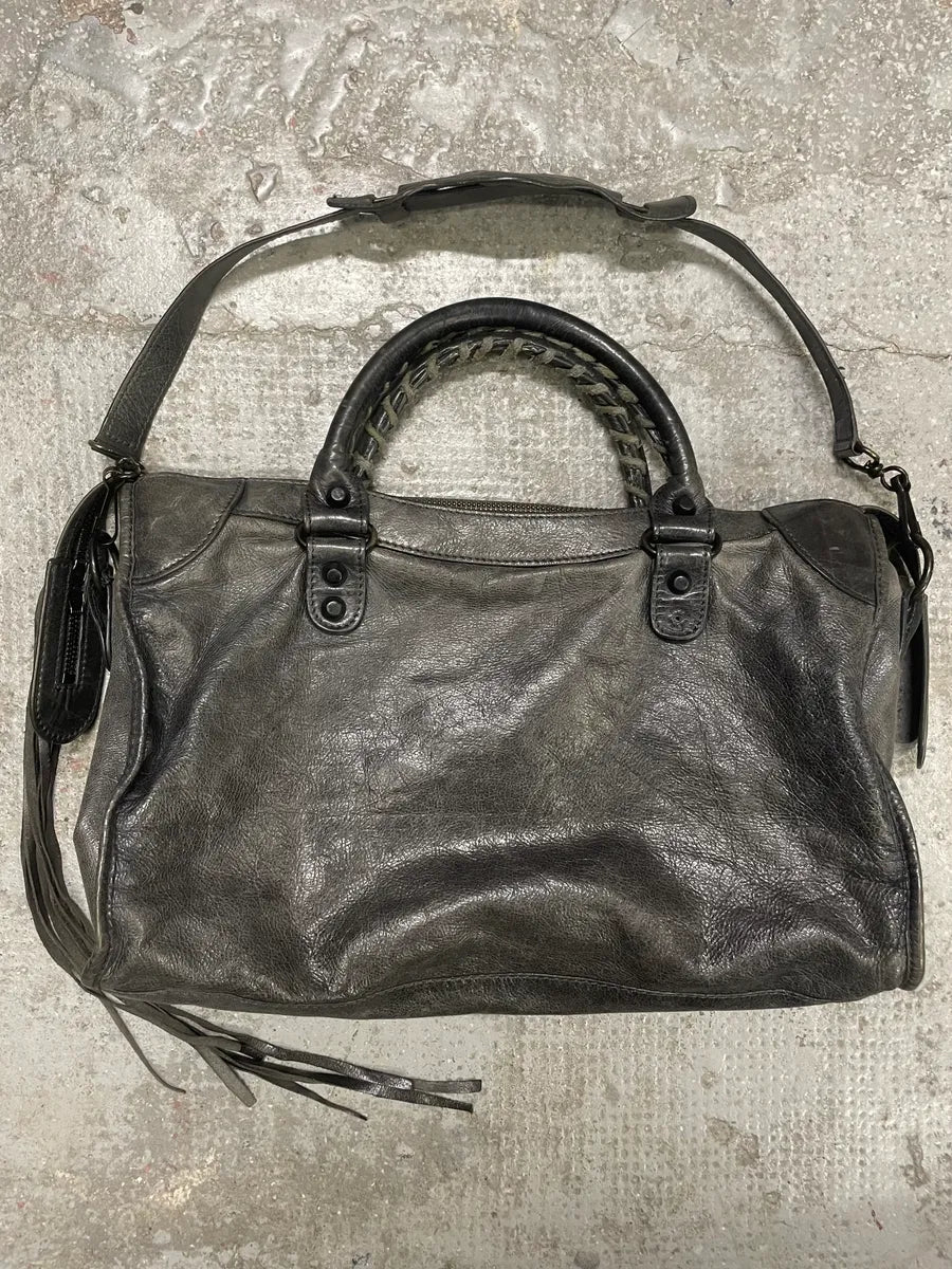 Balenciaga City Grey Leather Bag (OS) 3