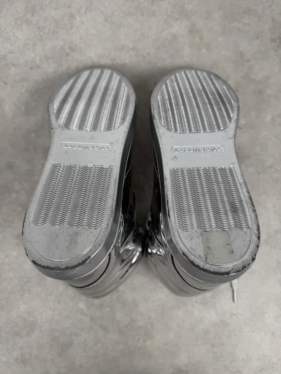 Balenciaga City Patent Grey Silver Mirror High Sneakers JJUgxNO 11
