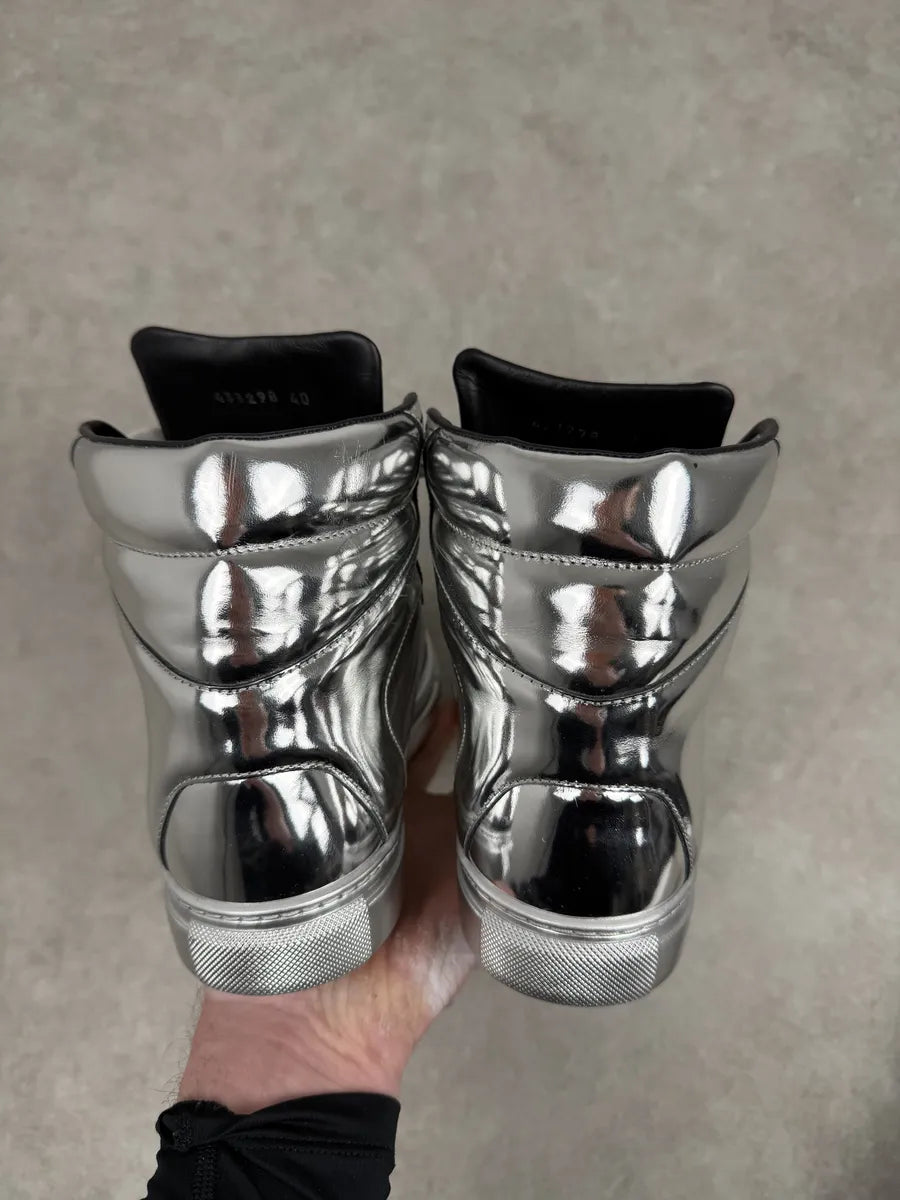 Balenciaga City Patent Grey Silver Mirror High Sneakers JJUgxNO 4