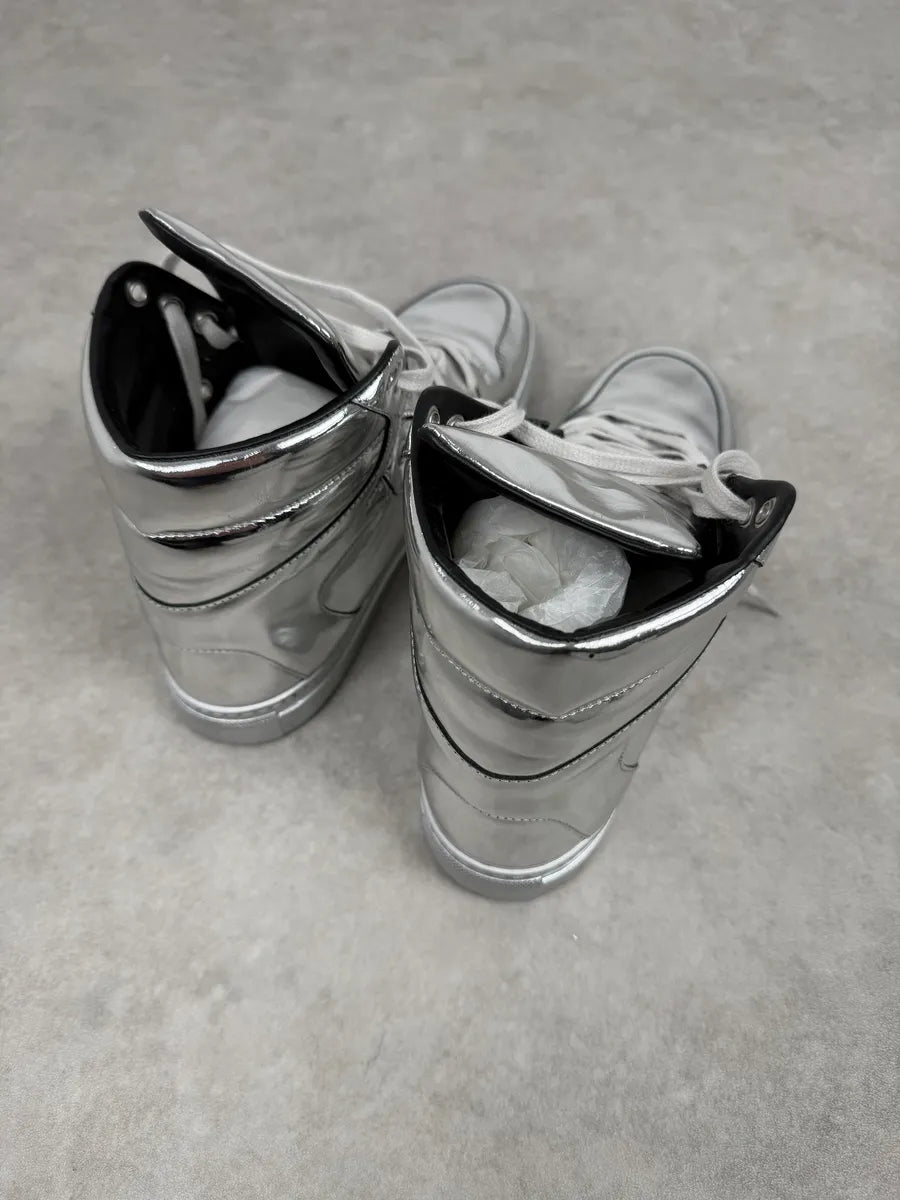 Balenciaga City Patent Grey Silver Mirror High Sneakers JJUgxNO 6