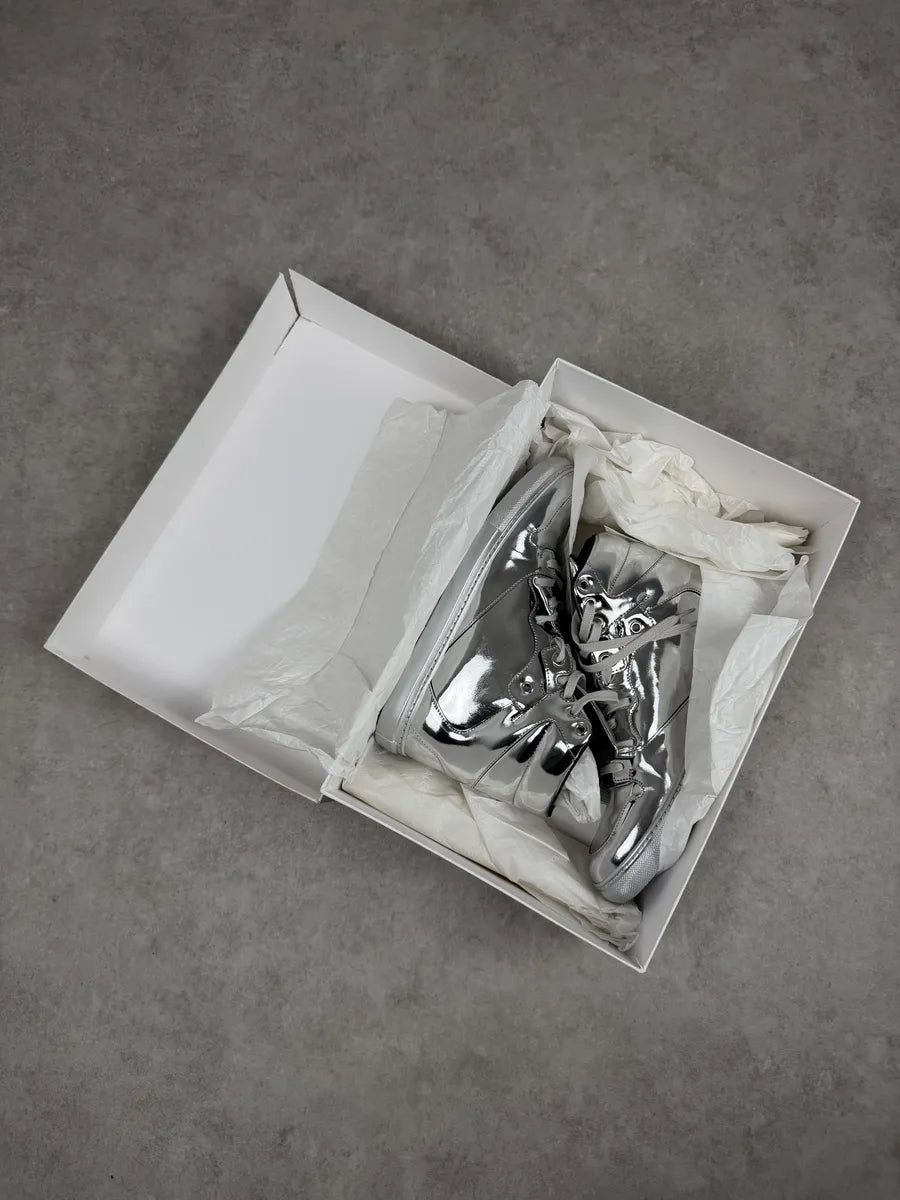 Balenciaga City Patent Grey Silver Mirror High Sneakers JJUgxNO 7