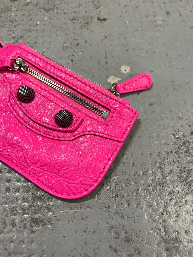 Balenciaga City Pink Cracked Leather Wallet TbxucNL 2