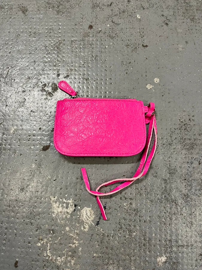 Balenciaga City Pink Cracked Leather Wallet TbxucNL 5