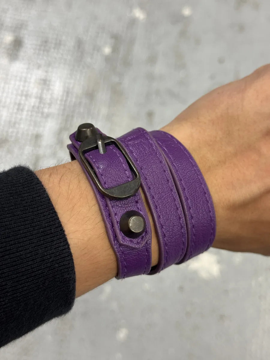 Balenciaga City Purple Studded Bracelet YMeTydJ 0