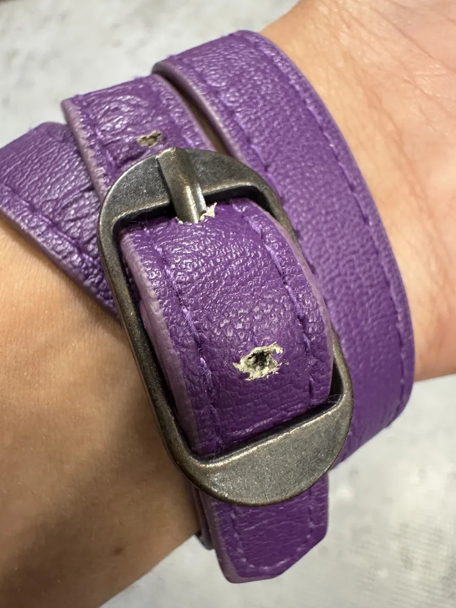 Balenciaga City Purple Studded Bracelet YMeTydJ 2