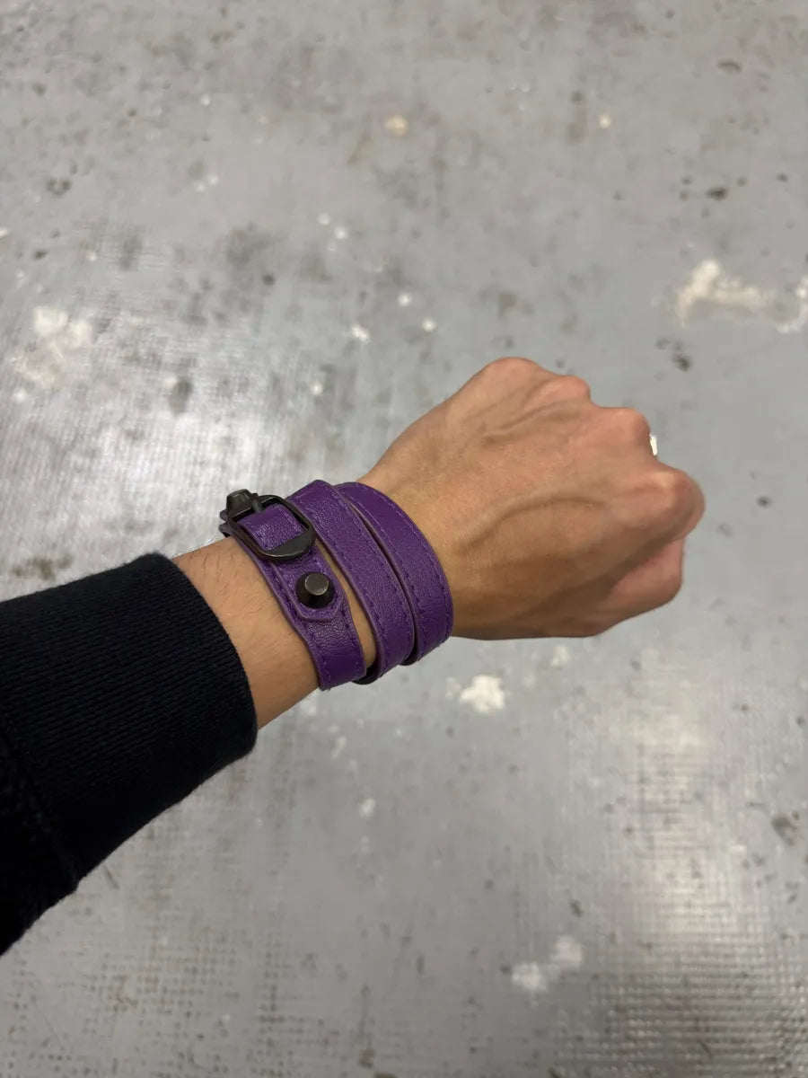 Balenciaga City Purple Studded Bracelet YMeTydJ 4