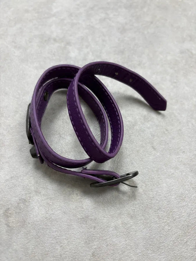 Balenciaga City Purple Studded Leather Bracelet hKxUJMf 4