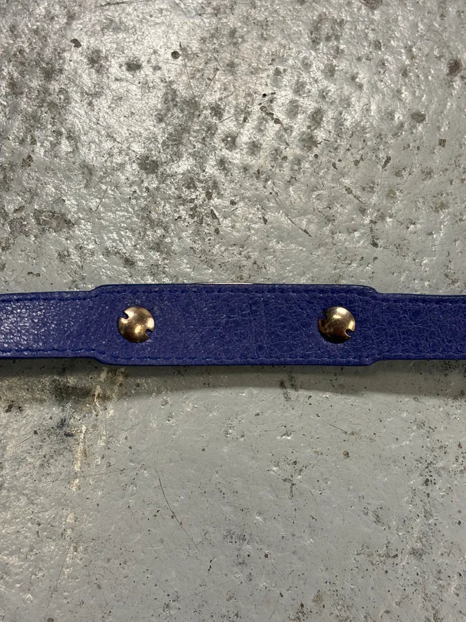 Balenciaga City Navy Studded Leather Bracelet oUnSnCI 5