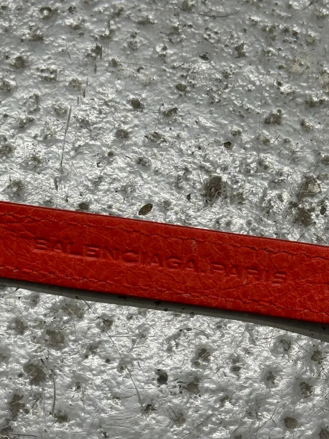 Balenciaga City Orange Studded Leather Bracelet AglzmhX 7