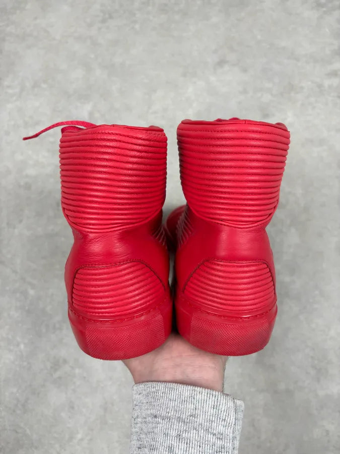 Balenciaga City Red Leather High Sneakers JQbtNJv 6