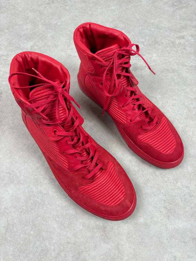 Balenciaga City Red Leather High Sneakers JQbtNJv 3