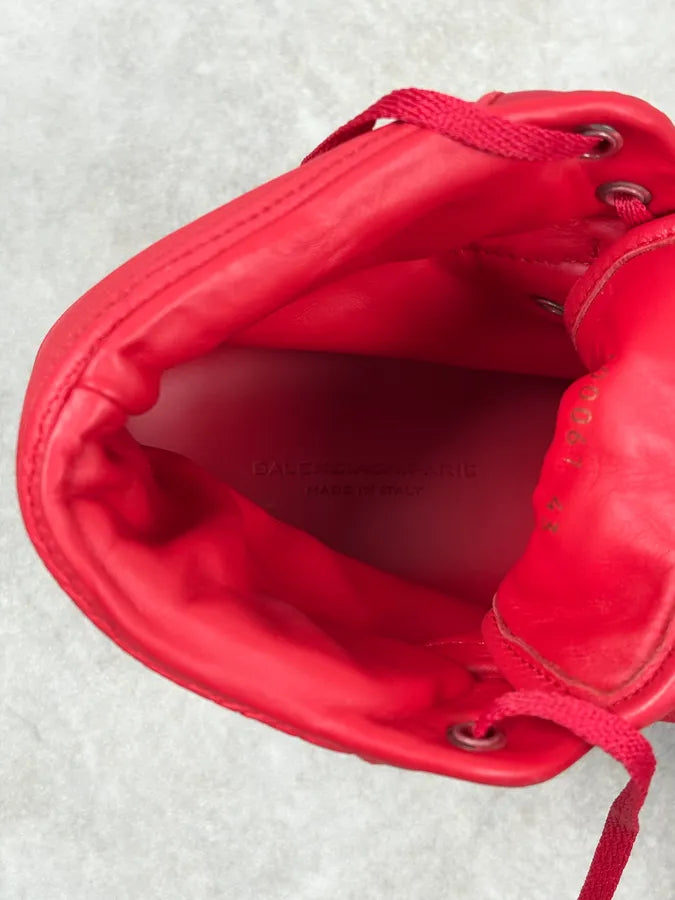 Balenciaga City Red Leather High Sneakers JQbtNJv 9