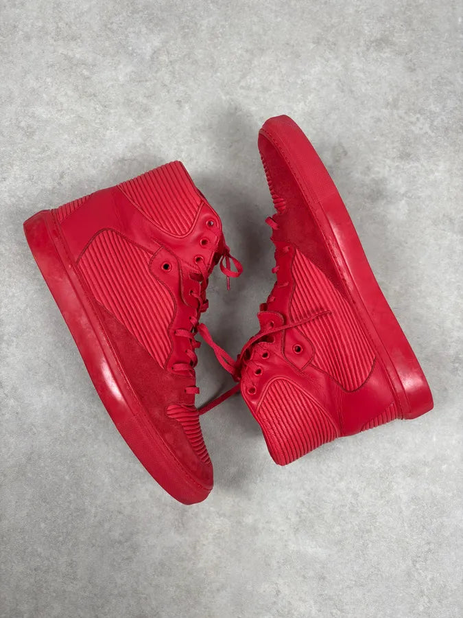 Balenciaga City Red Leather High Sneakers JQbtNJv 5