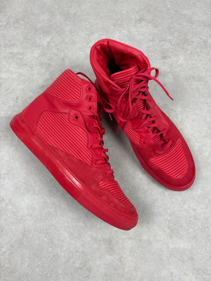 Balenciaga City Red Leather High Sneakers JQbtNJv 4