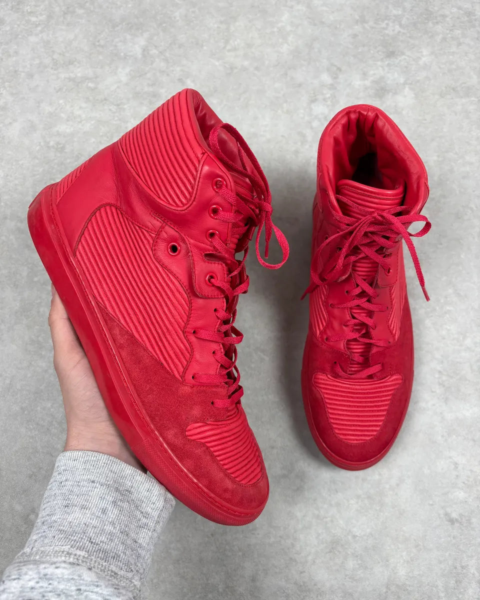 Balenciaga City Red Leather High Sneakers JQbtNJv 0