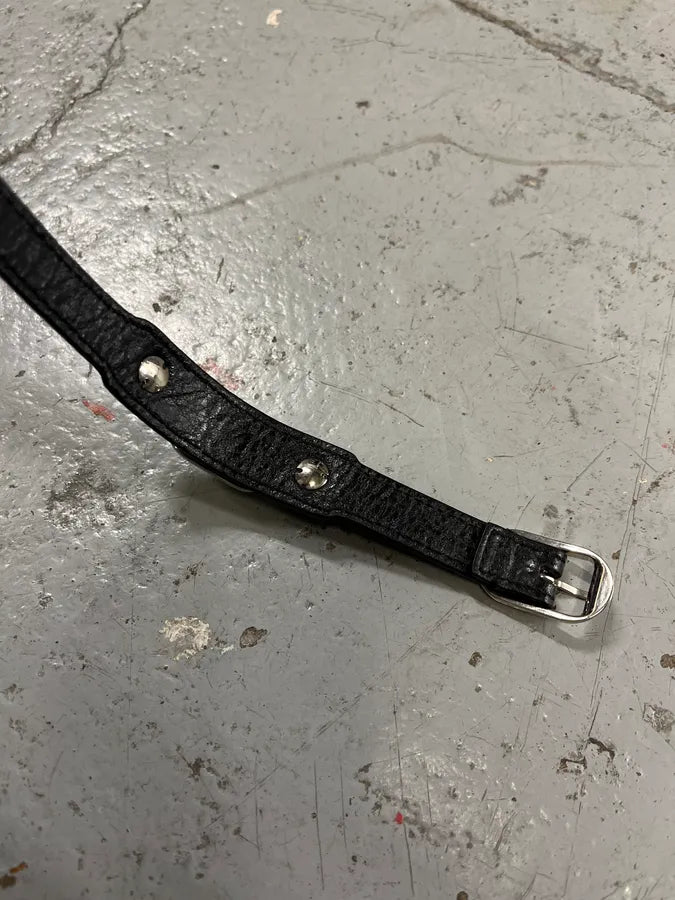 Balenciaga City Studded Black Leather Armband Bracelet YhsyeTn 6