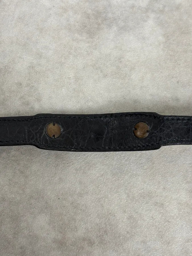 Balenciaga City Studded Black Leather Bracelet YhsyeTn 5
