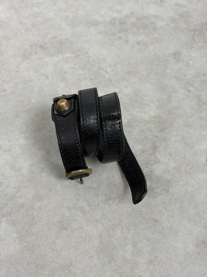 Balenciaga City Studded Black Leather Bracelet YhsyeTn 3