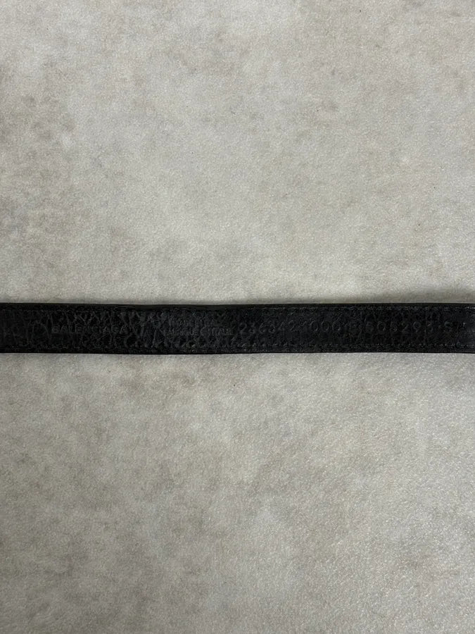 Balenciaga City Studded Black Leather Bracelet YhsyeTn 6