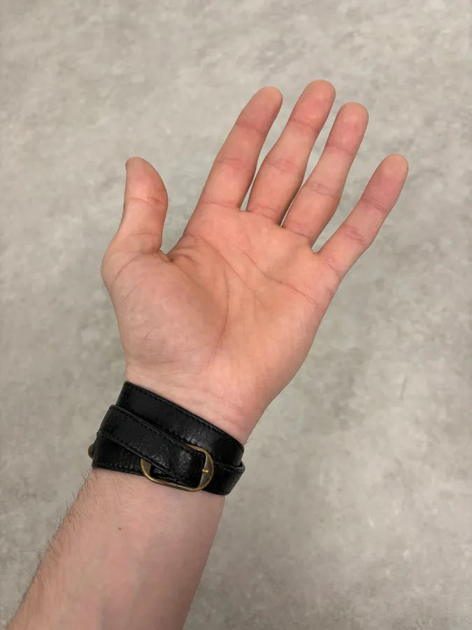 Balenciaga City Studded Black Leather Bracelet YhsyeTn 1