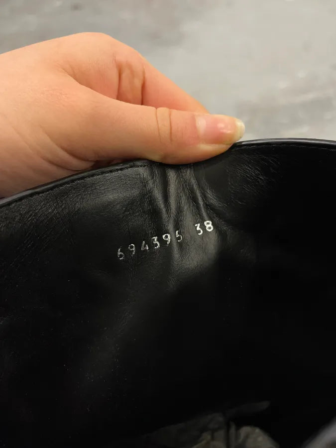 Balenciaga City Studded Cagole 90 Black Heels Boots rNmeIwP 8