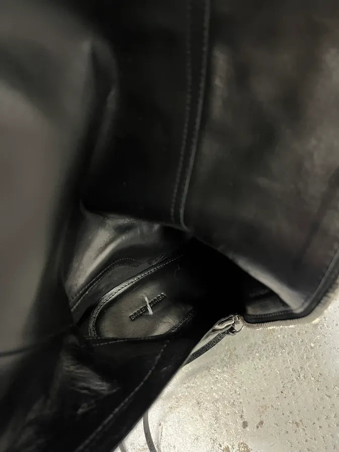 Balenciaga City Studded Cagole 90 Black Heels Boots rNmeIwP 9