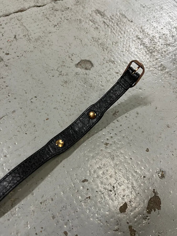 Balenciaga City Studded Wrap Black Leather Bracelet dtnfvhm 7