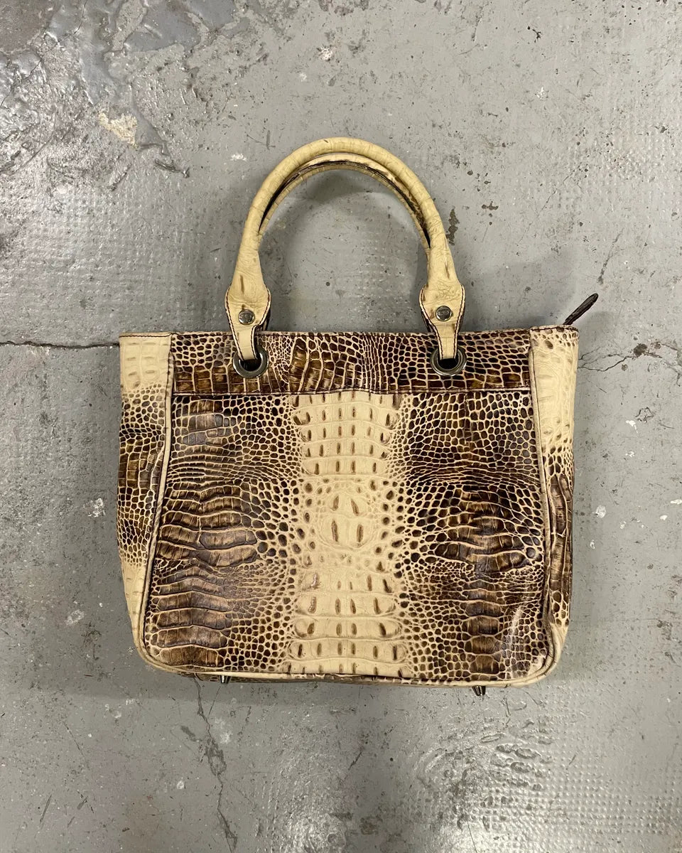 Balenciaga Crocodile Effect Embossed Creamy Leather Bag fuqfSfu 0