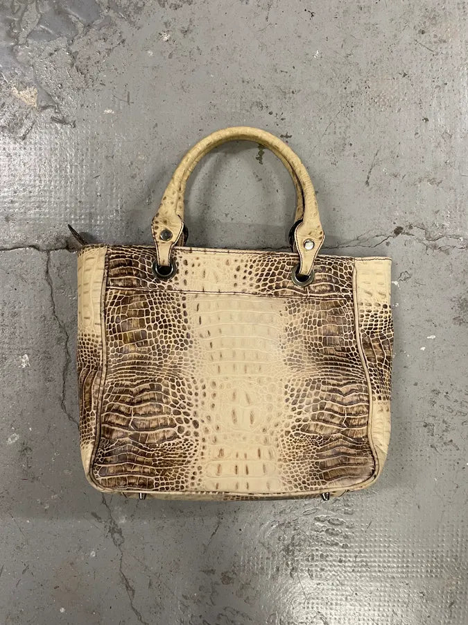 Balenciaga Crocodile Effect Embossed Creamy Leather Bag (OS) 1