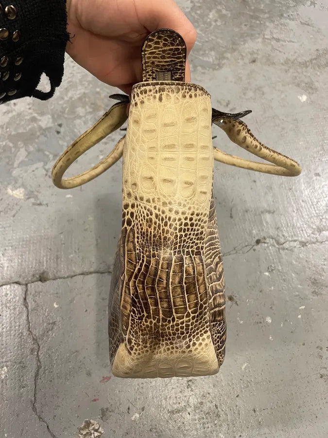 Balenciaga Crocodile Effect Embossed Creamy Leather Bag fuqfSfu 2