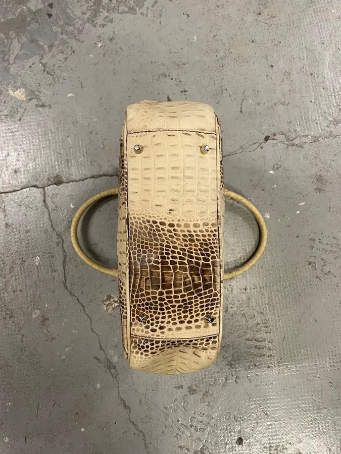 Balenciaga Crocodile Effect Embossed Creamy Leather Bag fuqfSfu 3